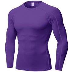 PRICES MAY VARY. ➤【HIGH PERFORMANC COMPRESSION TOP】Gym Compression Shirts Design for Men for All-weather and Seasons. Adopts high Elasticity and Durability and Ultra-Soft Fabric with very little weight without restriction. Tight Fitting, like a second skin. ➤【KEEP YOU DRY & COMFORT SPORTS SHIRTS】Breathable Mens Sports Base Leyer Undershirts. Sweat and Moisture can be pulled away from skin very quickly; Enable sweat easy for air-dry to prevent clothes sticking to the body. These shirts are comfor Breathable Long Sleeve Solid T-shirt, Long Sleeve Solid T-shirt With Breathable Fabric, Solid Crew Neck Gym Shirt, Purple Moisture-wicking Training Tops, Solid Crew Neck Workout Shirt, Solid Color Crew Neck Workout Shirt, Solid Long Sleeve Sportswear T-shirt, Breathable Purple Sportswear Top, Solid Color Long Sleeve Sportswear T-shirt