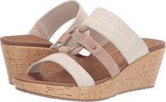 PRICES MAY VARY. Luxe Foam cushioned contoured comfort footbed Cork wedge heeled dress casual thong sandal design 2 1/4 inch total wedge heel height 1/2 inch platform height at forefoot Sketchers Sandals, Vionic Sandals, Sandals Wedges, Women Slides, Womens Sandals Wedges, Fabric Strap, Womens Slides, Skechers Women, Platform Wedge Sandals