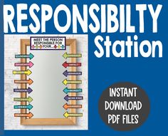 an image of a sign with arrows pointing in different directions and the words, resonsibility station