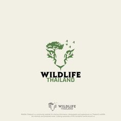 the wildlife logo is designed to look like an elephant's head with trees growing out of it