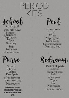 Schul Survival Kits, Emergency Kit For Girls, Period Party, Period Stuff, School Emergency Kit, Back To University, Period Tips, Middle School Survival, Middle School Hacks