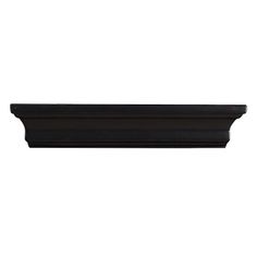 a black shelf is shown against a white background