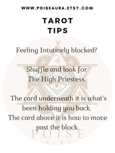 the tarot tips page with text on it