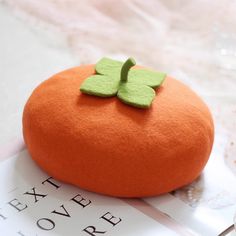 Cute Handmade Orange Persimmon Wool Beret Hat · sugarplum · Online Store Powered by Storenvy Cute Beret, Sweet Magic, Wool Beret, Food Accessories, Future Style, Food Clothes, Y2k Coquette, Wool Berets, Fire Fits