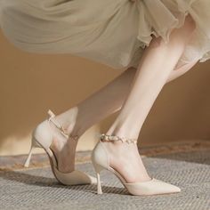 Lasaky - Chic High Heel Shoes with Thin Heels and Pointed Toes, Perfect with Skirts for a Stylish Look Chic High Heels, Green Tank Top, Pu Heels, Green Tank, Heel Shoes, Olivia Mark, Beige Color, High Heel Shoes, High Heel