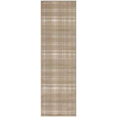 a beige plaid rug on a white background