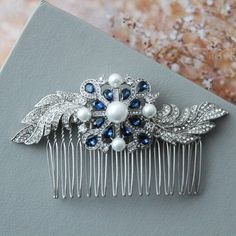 ESME // Blue Art Deco Hair Comb Bridal Hair Comb Wedding Hair Comb Bridal Headpiece 1920s Wedding Hair Pin Vintage Wedding Hair Accessory - Etsy UK 1920s Wedding Hair, Hair Comb Bridal, 1920s Wedding, Vintage Wedding Hair, Wedding Hair Comb, Wedding Hair Pins