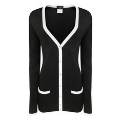 From The Very Iconic 1996 Collection, This Contrasting Black And White Cotton Cardigan Is The Epitome Of Classic Chanel. In Mint Condition, This Lightweight Sweater Elevates Any Look And Is A Perfect Addition For Spring. Features A Round Neckline, Two Side Pockets And Logo "Cc" Buttons Along The Front. Size Fr 40. Made In France. 100% Cotton. Bust 36 Length 29 Sleeve 27 Chanel 1996, White Cotton Cardigan, Chanel Sweater, Black And White Contrast, Classic Chanel, Logo Black, Cotton Cardigan, Lightweight Sweater, Cc Logo