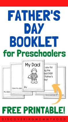 father's day booklet for preschoolers with free printables on the front