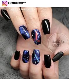 Avengers Nails, Gel Nails Ideas, Galaxy Nail Art, Dot Nail Art, Galaxy Nails, Dots Nails, Nail Art Wedding