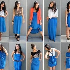 10 Ways to Style a Maxi Dress - Brit + Co Style A Maxi Dress, Vestido Convertible, Lularoe Maxi Skirt, One Shoulder Cocktail Dress, Travel Clothes Women, Lularoe Styling, Lula Roe Outfits, Maxi Knit Dress, Maxi Skirts