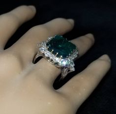 GORGEOUS 14K white gold emerald ring center lab grown GEM EMERALD BERYL EMERALD weight 12.75ct. size 15x12mm nice vivid green color , clean, very lively ,nice cut . side set natural rounds diamonds total weight 1.95ct H-SI1 Ring SIZE 6 Resizable Retail value $9,500 net. Cert Appraisal available Luxury Silver Emerald Cut Ring, White Gold Emerald Ring Square Cut, Luxury Silver Emerald Rectangular Ring, Luxury Silver Rectangular Emerald Ring, Luxury Rectangular Emerald Ring In White Gold, White Gold Emerald Ring, Gold Emerald Ring, Emerald Ring Vintage, Filigree Engagement Ring