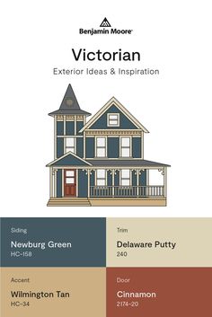 the exterior color scheme for a victorian home