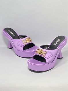 Versace Medusa Biggie satin mules size 37.5 | eBay Old Fashioned Words, Versace Heels, Versace Women, Makeup Accesories, Satin Heels, Pretty Shoes, Curvy Fashion, Mules Shoes, Shoes Women Heels