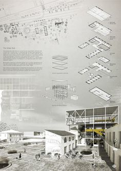 an architectural drawing shows the various parts of a building and how they are connected to each other