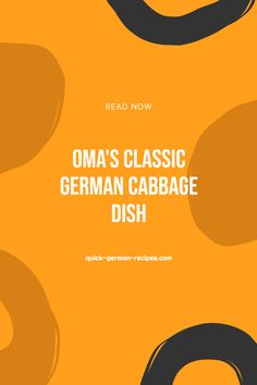 the cover of oma's classic german cabbage dish, with black and orange swirls