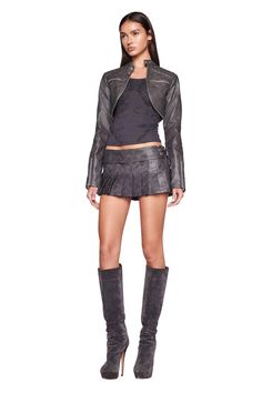 KARI SKORT - GREY : CHARCOAL – I.AM.GIA North America Skirt Lining, Placement Print, Shop Tops, I Am Gia, Bolero Jacket, Micro Mini, Women's Skirts, Buy Now Pay Later, Long Shorts