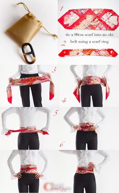 Scarf Tricks, Knitting Cards, Ways To Tie Scarves, Tie A Scarf, Stylish Tips, Belt Skirt, Ways To Wear A Scarf, How To Wear A Scarf, Scarf Belt