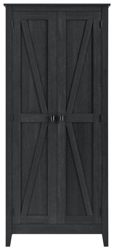 a black wooden cabinet with two doors