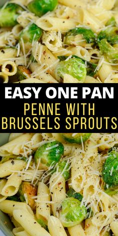 this is an easy one pan pasta with brussel sprouts