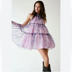 Please Note: Label / Tag Has Been Marked To Help Prevent Store Returns, Most Of My Items Are This Season & Still Being Sold In Store, Sold Out, Rare / One Of A Kind, Hard To Find, Custom Picked By Me, Thank You For Shopping My Closet! Label Tag, Free People Dresses, Hard To Find, Purple And Black, Free People, In Store, Mini Dress, Shop My, Womens Dresses