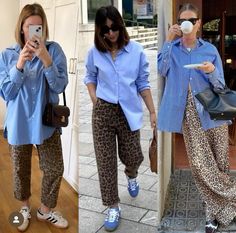 Royal Blue And Leopard Outfit, Leopard Denim Outfit, Styling Leopard Print Jeans, Leopard Pants Outfit Winter, Style Leopard Pants, Leopard Print Jeans Outfit Street Style, Leopard Skirt Outfit 2024, Leopard Print Pants Outfit Street Style