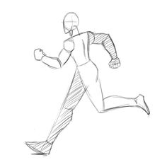 a drawing of a man running