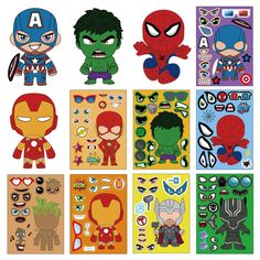 Marvel 1st Birthday Party, Super Hero Stickers, Diy Picture Frames Crafts, Make Your Own Superhero, Super Hero Birthday Party, Hero Birthday Party, Superhero Party Favors, Birthday Games For Kids