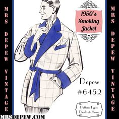 Mrs. Depew Vintage 1950s Men, 1950s Mens Fashion, Sewing Men, Blithe Spirit, 1950s Sewing Patterns, 1950s Mens, Man Projects, French Pattern, Pattern Template