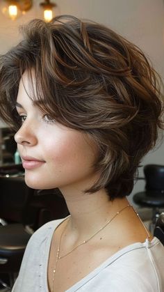 Elevate your style with the chic allure of the Nape-Length Feather Cut, featured in our latest article on 28 Trendy Feathered Haircuts! This sophisticated cut boasts feathered layers that cascade elegantly to the nape of the neck, offering a timeless and versatile look suitable for any occasion. Explore more stunning hair trends and follow us for daily beauty inspiration! #NapeLengthFeatherCut #HairInspiration #BeautyTrends #FeatheredHaircuts #HairGoals Short Layer Cut Hairstyle, Short Haïr Cut For Women, Layer Cut Short Hair, Short Hair Cuts Layers, Haircut For Short Hair For Women, Short Hair Haircuts For Women, Short Hair Cuts For Women Medium, Neck Length Haircut, Feather Cut For Short Hair