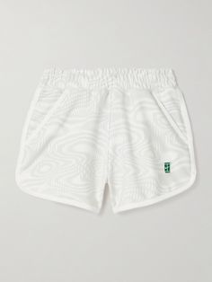 Nike's shorts are meant for the tennis court - look closely and you'll notice the logo appliquéd at the hem is designed to look like one. Cut from lightweight, moisture-wicking Dri-FIT, they're printed with subtle swirls and have an elasticated waistband. Wear them with the matching hoodie. Summer Tennis Athletic Shorts With Built-in Shorts, White Tennis Sportswear Bottoms, White Sportswear Tennis Bottoms, White Moisture-wicking Tennis Bottoms, Tennis Athletic Shorts With Built-in Shorts, Tennis Sportswear Bottoms With Built-in Shorts, Moisture-wicking Tennis Shorts, Sportswear Tennis Bottoms With Built-in Shorts, Sporty White Tennis Bottoms