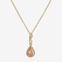 Included: 1 Necklace(s)Features: In A Gift Box, Nickel FreeJewelry Closure: Lobster ClaspLink Construction: SemisolidShape: PearStone Cut: PearStone Millimeter Measurement: 8 Mm Width, 6 Mm LengthMetal Color: Gold ToneChain Length: 16 InchExtender Length: 2 InchPendant Length: 27mmPendant Width: 9mmChain Construction: LinkCare: Wipe CleanStone Type: 23 Cubic ZirconiaMetal: 14k Gold Over BrassNecklace Type: Pendant Necklaces, Halo NecklacesCountry of Origin: Imported Gold Cubic Zirconia Drop Necklace Gift, Gold Cubic Zirconia Teardrop Necklace, Gold Teardrop Cubic Zirconia Necklace, Gold Cubic Zirconia Drop Necklace For Formal Events, Gold Drop Necklace With Cubic Zirconia For Formal Occasions, Gold Dainty Drop Necklace With Cubic Zirconia, Formal Gold Drop Necklace With Cubic Zirconia, Formal Gold Cubic Zirconia Drop Necklace, Gold Drop Necklace With Clavicle Chain In Cubic Zirconia