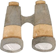 the binoculars are made out of concrete and leather