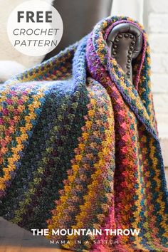 a crocheted blanket is shown with the text, free crochet pattern