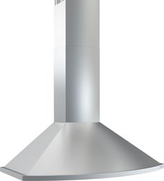 a stainless steel range hood with an exhaust fan on the front and back sides,