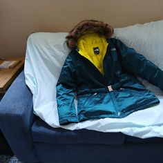 Winter Jacket , Never Worn Perfect Condition ,Dark Green With Blue .Yellow Lining Green Hooded The North Face Outerwear, The North Face Green Winter Outerwear, Green Winter Outerwear By The North Face, Green With Blue, The North Face Jackets, North Face Jackets, North Face Jacket, Blue Yellow, North Face