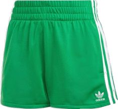 Summer Sports Shorts With Three Stripes, Summer Sportswear Shorts With Three Stripes, Sporty Summer Shorts With Three Stripes, Summer Sportswear Bottoms With Three Stripes, Casual Green Bottoms With Three Stripes, Three Stripes Sports Shorts, Sports Shorts With Three Stripes, Three Stripes Shorts For Sports Events, Casual Sports Shorts With Three Stripes