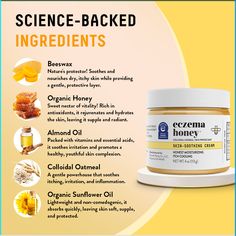 $75 value. Save on Eczema Honey's best selling and cult favorite products designed to gently comfort and soothe skin all over. Say hello to itch-free, hydrated and healthy skin! The Eczema Honey Survival Kit includes: Eczema Honey Original OR Nut Free Skin Soothing Cream Try our cult favorite Skin Soothing Cream that temporarily protects and helps relieve minor skin irritation and itching due to rashes and eczema. Eczema Honey Oatmeal Hand Cream Try our Allure Best of Beauty winning Oatmeal Hand Best Lip Balms, Honey Brand, Skin Care Quiz, Best Lip Balm, Honey Oatmeal, Organic Honey, Skin Complexion, Facial Cream