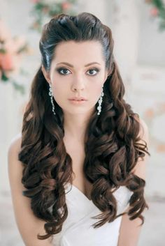 Loose Curls Hairstyles, Wavy Wedding Hair, Curly Wedding Hair, Wedding Hairstyles Half Up Half Down, Trendy Wedding Hairstyles, Wedding Hair Inspiration, Wedding Hair Down, Hair Updo