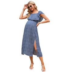 Maternity Dress Women's Off Shoulder Split Long A Line Dress Casual Maxi Dress Photography Dress Green 2XL A Line Dress Casual, Elegant Maternity Dresses, Maternity Sweater Dress, Wrap Sweater Dress, Photography Dress, Dress Photography, Casual Maxi Dress, Ballet Dress, Mini Skater Dress