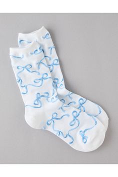 Soft cotton blend/Ribbed cuffs Cotton Socks With Ribbed Cuffs, American Eagle Socks, Bow Jeans, White Jeans Men, Aerie Bras, Athletic Fit Jeans, Fun Socks, Graphic Tee Dress, Shoe Gifts