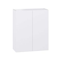 a white cabinet with two doors on the side