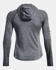 UA Tech™ fabric is quick-drying, ultra-soft & has a more natural feel|Material wicks sweat & dries really fast Gray Moisture-wicking Activewear For Sports Season, Sporty Gray Activewear For Light Sports, Gray Technical Long Sleeve Activewear, Technical Gray Long Sleeve Activewear, Functional Hooded Activewear For Running, Functional Stretch Sweatshirt For Sports, Stretch Sweatshirt For Sports, Technical Stretch Hooded Activewear, Technical Running Hoodie