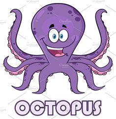 an octopus cartoon character with the word octopus