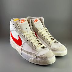 Nike Blazer Mid '77 Pro Club 'Remastered' Sku Dq7673-101 Msrp $115 New, 100% Authentic, Box Missing Lid Price Is Firm Nike Retro White Custom Sneakers, Nike Retro Custom White Sneakers, Retro Nike Custom White Sneakers, Retro Mid-top Sneakers With Red Sole, Vintage White Lace-up High-top Sneakers, Vintage Nike White Sneakers, Vintage White High-top Sneakers With Branded Insole, Retro White Lace-up Custom Sneakers, White Retro Lace-up Custom Sneakers