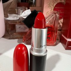 Authentic . Never Used Mac Russian Red Lipstick, Russian Red Lipstick, Russian Red Mac Lipstick, Mac Russian Red, Mac Retro Matte Lipstick, Frosted Lipstick, Mac Retro Matte, Russian Red, Mac Powder