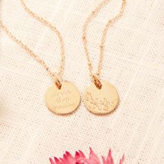 A delicate birthflower for each month, our Personalized Birth Flower Necklace can be hand-engraved on the reverse for a unique personalised gift for yourself or a loved one.18K Champagne Gold Plated, 925 Sterling Silver or 18K Rose Gold PlatedChoose from 12 different birth flowersSmall flat disc charm: 0.6 diameterTo add another birth flower charm to your necklace, click hereSecure clasp fasteningCharms are removable from this chain and can be worn on all Merci Maman chain lengthsHand-engraved i Birth Flower Necklace, Unique Personalized Gift, Birth Flower, Engraved Necklace, Birth Flowers, Flower Charm, Champagne Gold, Metal Necklaces, Hand Engraving