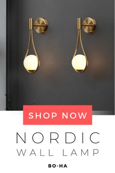 the nordic wall lamp is available in both gold and white