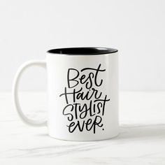 A nice reminder every time they sip! Customize this mug with their name or a message or keep it simple and gift to the “best hair stylist ever”. Reverse side has a small illustrated #1 award and space to add your own wording. Best Hair Stylist, Best Hair, Keep It Simple, Disney Gifts, Star Wars Gifts, Mug Cup, Hair Stylist, Two Tone, Cool Hairstyles