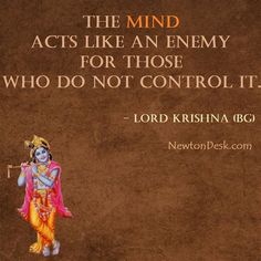 lord krishna bg quote about the mind acts like an enemy for those who do not control it